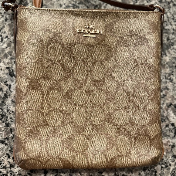 Coach Handbags - ✨Retired ✨Authentic Coach Purse, Signature North South Cross Body Bag Khaki